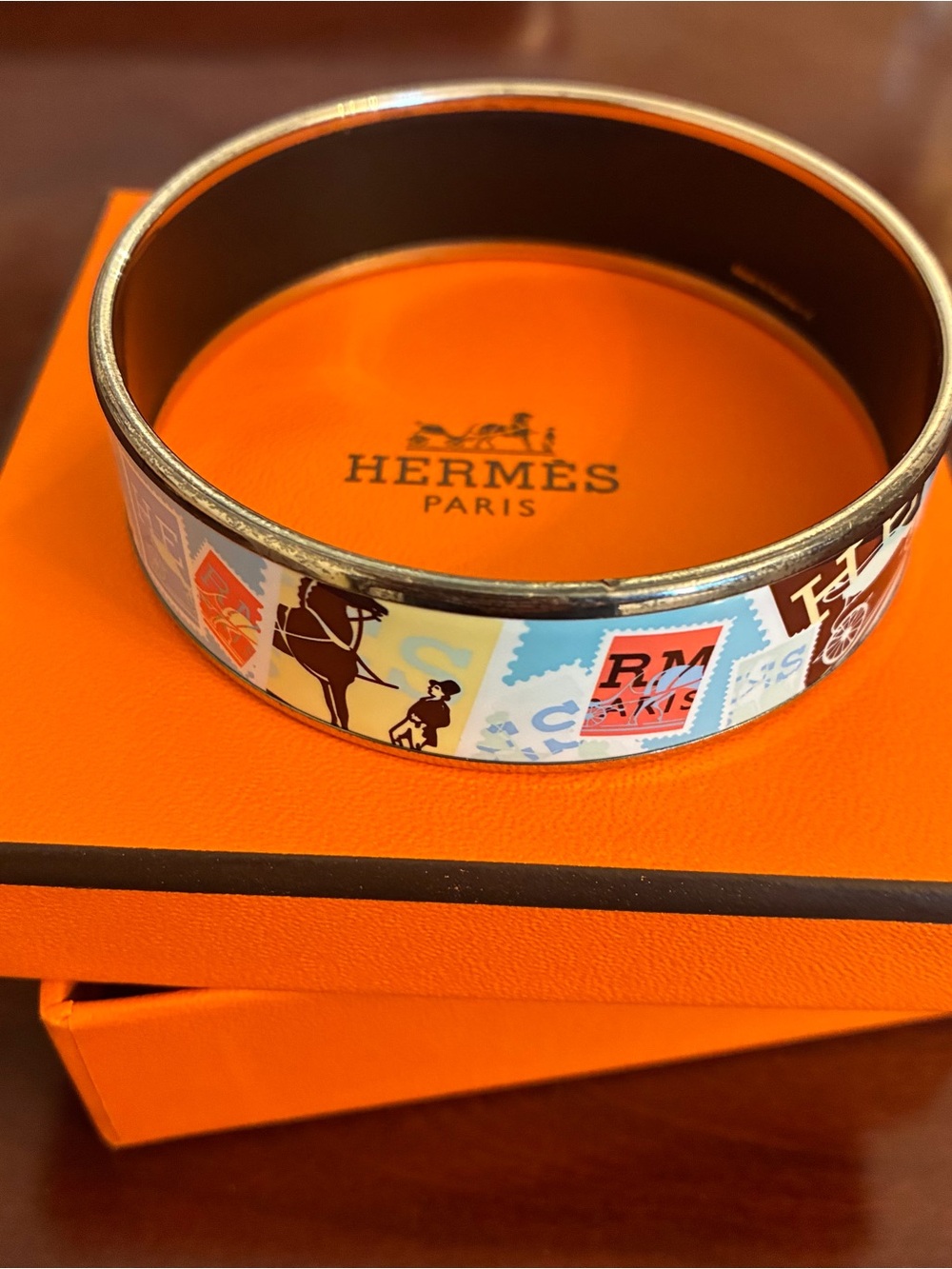 Hermes Enamel Bangle with Box